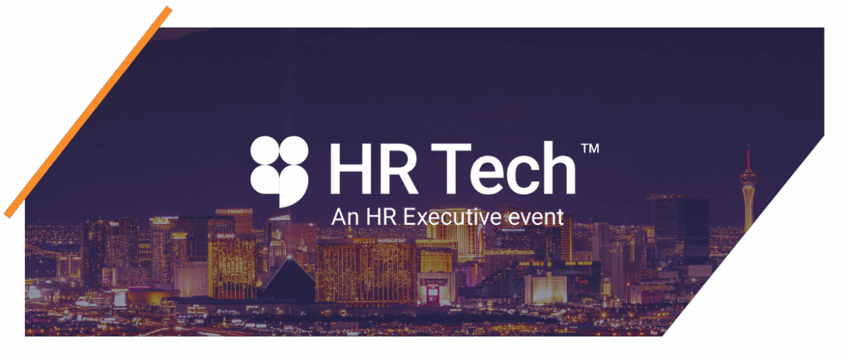 HR Tech event in Las Vegas featuring Textkernel as exhibiting, cropped at a unique 47-degree angle.